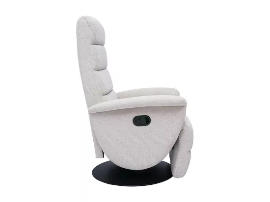 Fauteuil pivotant relax manuel en tissu chenille beige NELSON