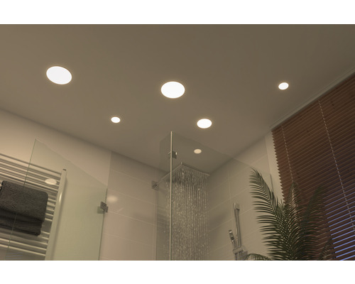 LED inbouwpaneel IP44 8,5W 750lm 4000K Ø 12,5 cm Inbouw Ø 4,5-10 cm VariFit Veluna satijn 230V