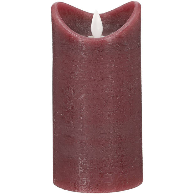 Blokker Rustieke LED Kaars - 7,5x15 cm - Ruby Red