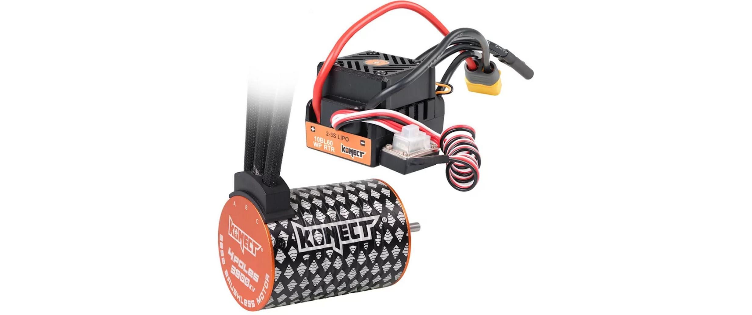Brushless-Antriebsset 3800Kv 60Amp WP Motor 4P 3650SLFür den bürstenlosen Umbau jeder Art von RC-Car im Massstab 1:10 in einen Zwei- oder Allradantrieb