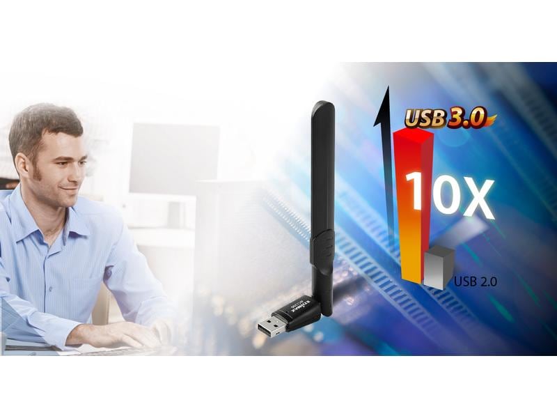 Edimax WLAN-AC USB-Stick EW-7822UAD, MU-MIMO AC1200 Dual-Band Wi-Fi USB 3.0 Adapter