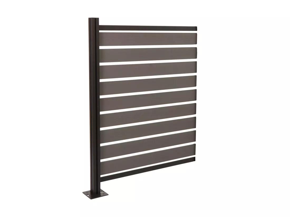 Clôture pour poubelles en aluminium MCW-K57, gris