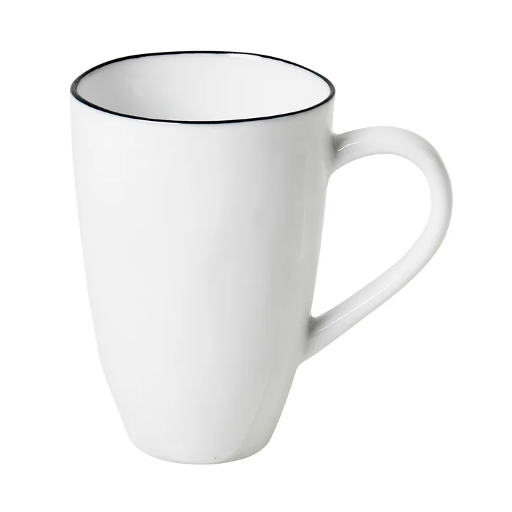 Broste Copenhagen - Salt Becher mit Henkel, 30 cl, weiss / schwarz
