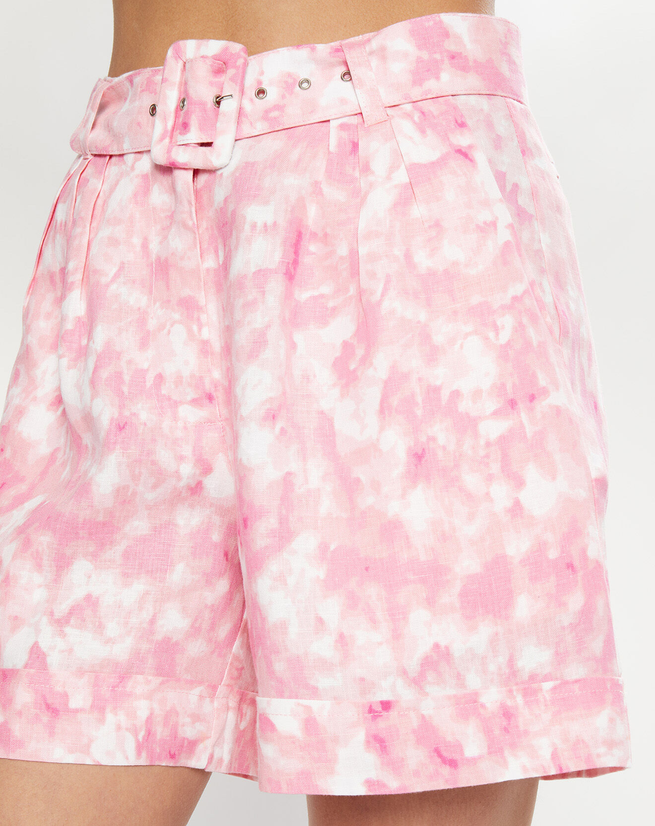 Faithfull the Brand Short 100% Lin Les Deux imprimé rose