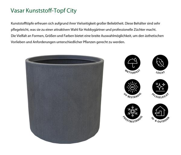 Vasar Kunststoff-Topf City, rund, grau