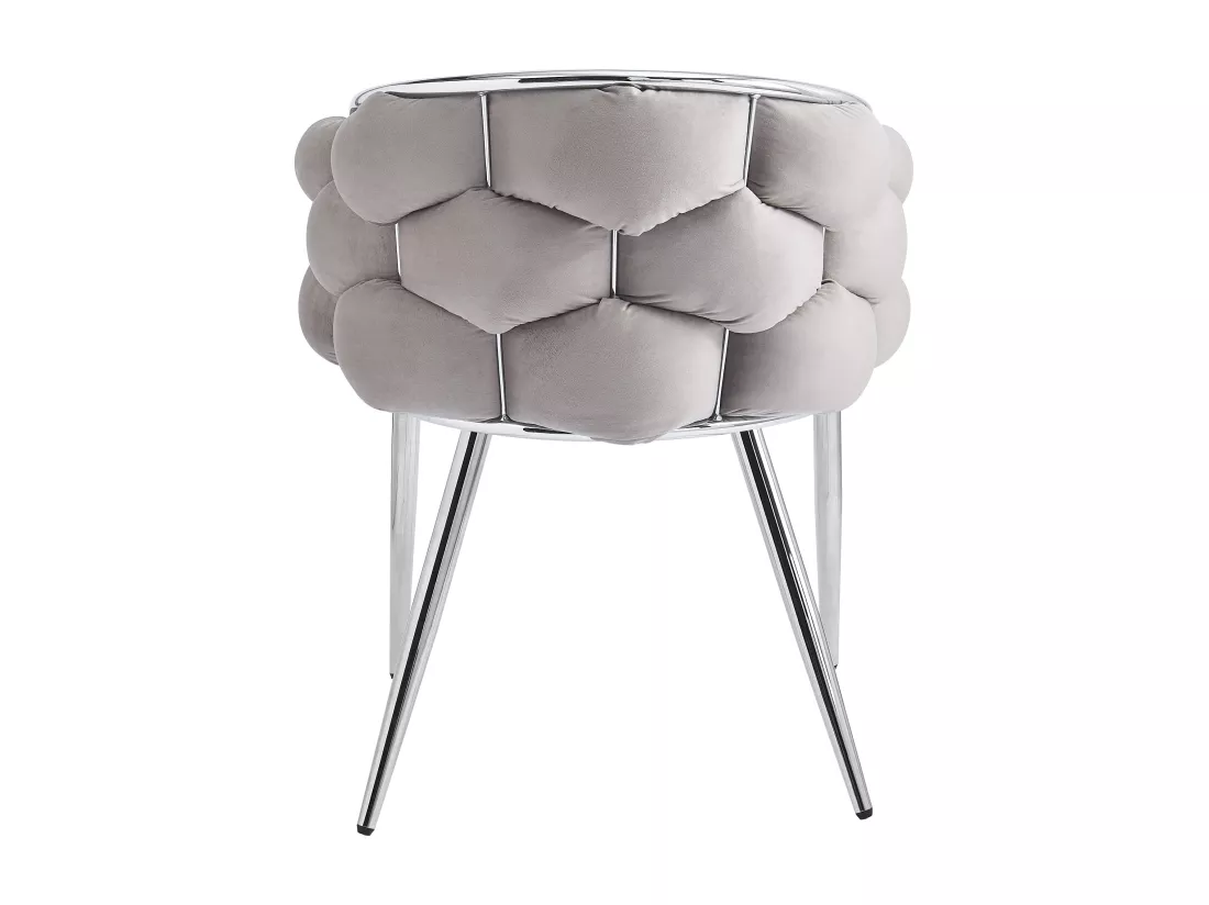 Lot de 2 chaises BALLON pieds chrome assise velours taupe