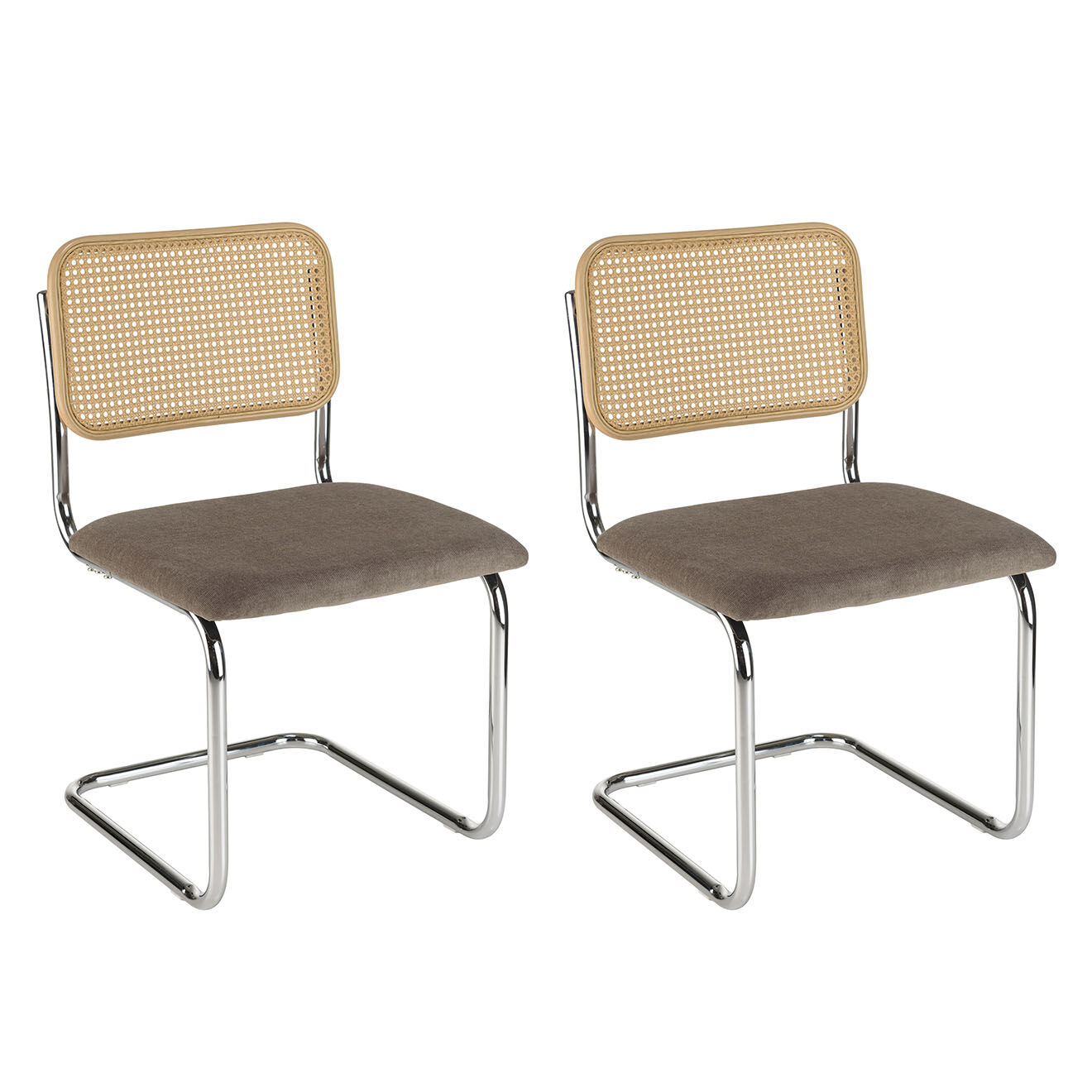 Macabane 2 Chaises Léa taupe - 50x56x84 cm