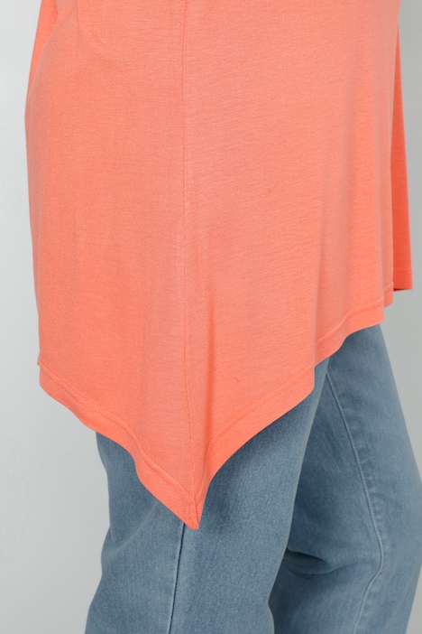 T-Shirt, Blumenmotiv, Zipfelsaum