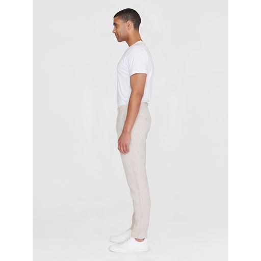 Knowledge Cotton Apparel Chuck Hør Bukser, Light Feather Gray, W34/L32
