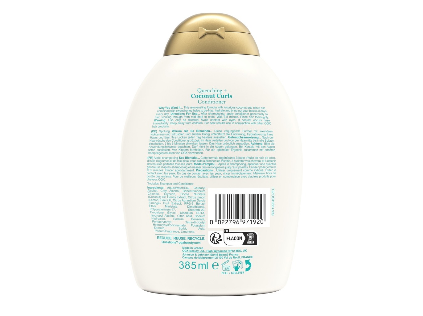 CONDICIONADOR OGX COCO CURLS SEM SULFATOS 385 ML