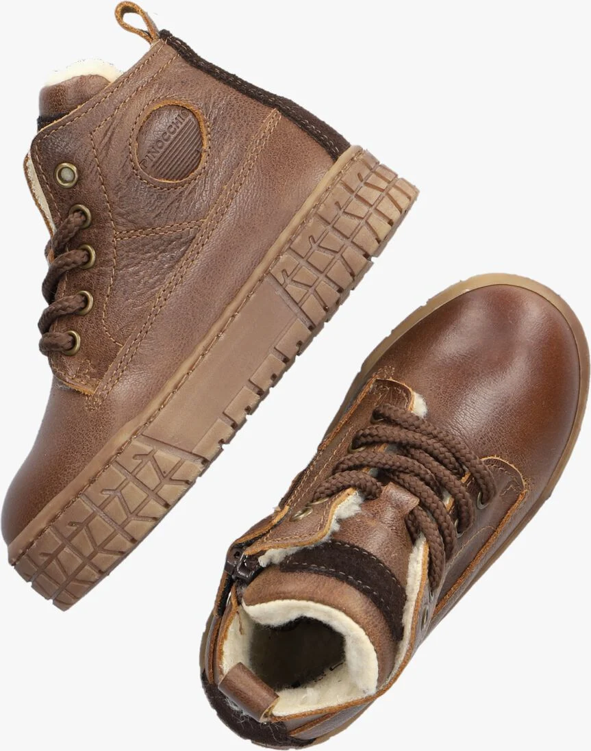 PINOCCHIO bruine pinocchio hoge sneaker p2461