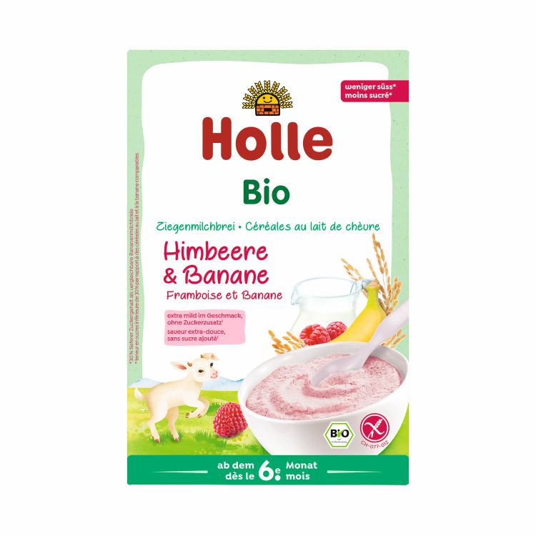 HOLLE Milchbrei aus Ziegenmilch Himbeere und Banane Bio 200 g