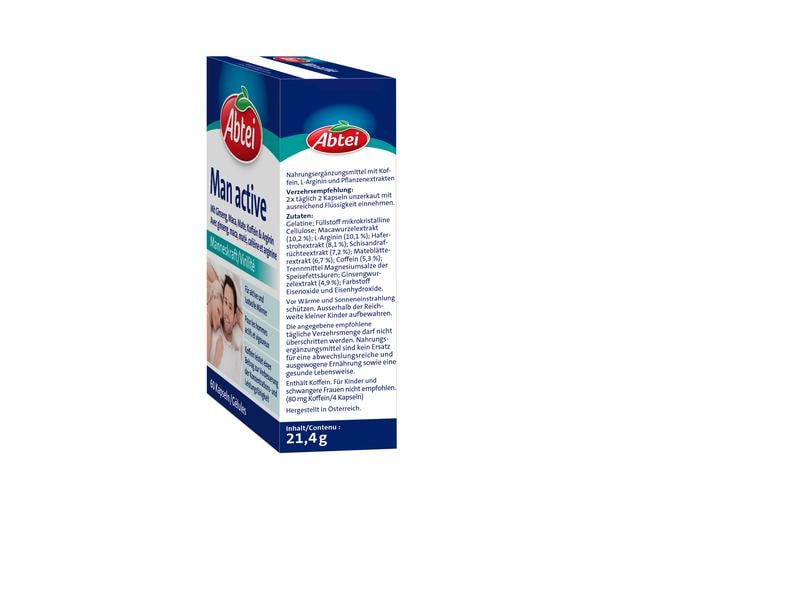 Abtei Manneskraft Man activ 60 Kapseln Kapseln für Vitalität und Manneskraft