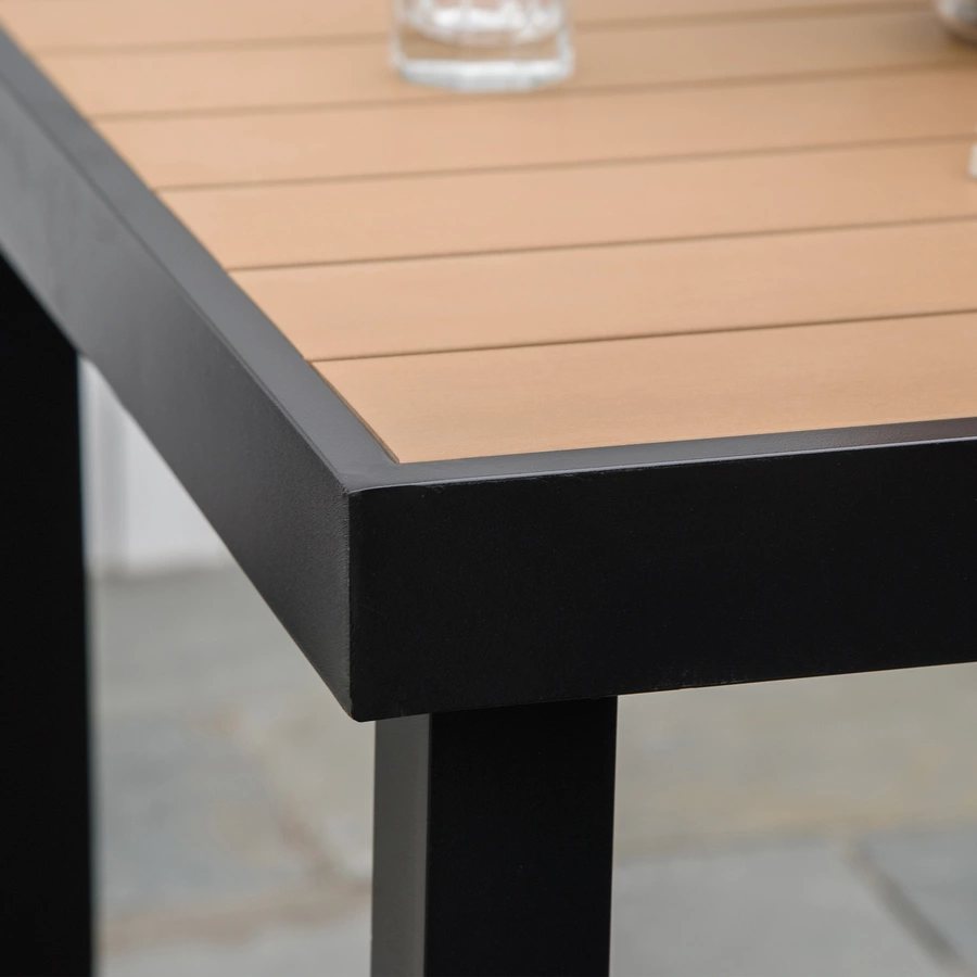 Outsunny Gartentisch mit Aluminium-Rohre natur, schwarz
