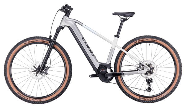 VTT Électrique Semi-Rigide Cube Reaction Hybrid SLT 750 Shimano XT 12V 750 Wh 27.5'' Argent Blanc Cream
