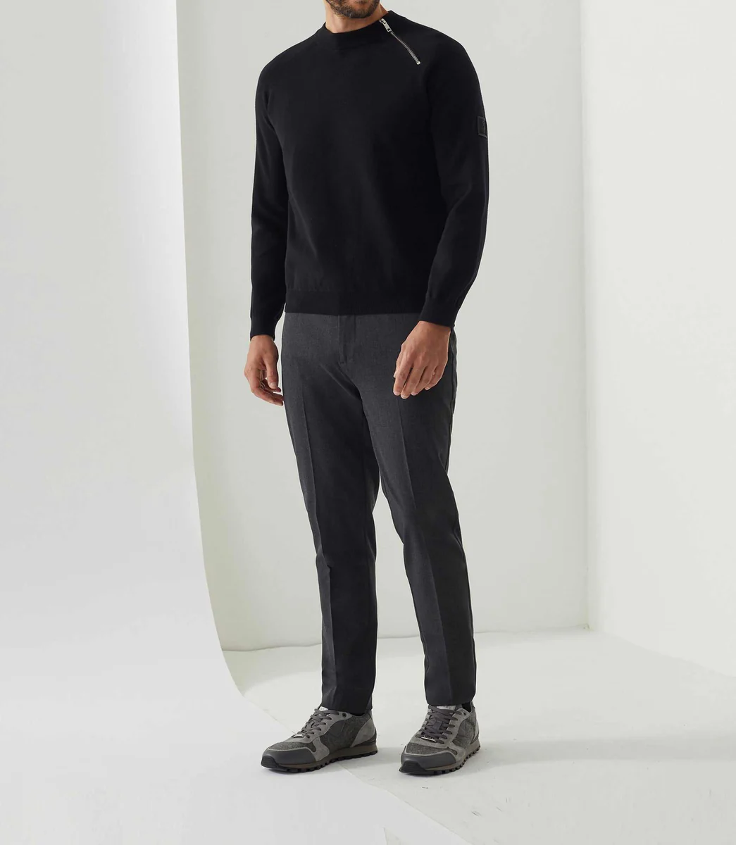 Pull col rond noir 
