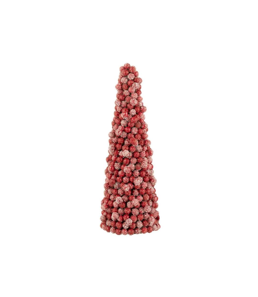 Paris Prix - Cône De Noël Déco baies 41cm Rouge
