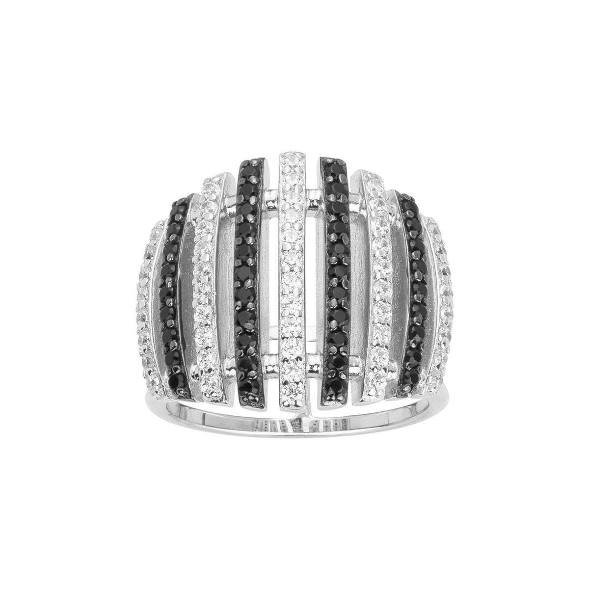 Bague en Argent avec oxyde de zirconium noir