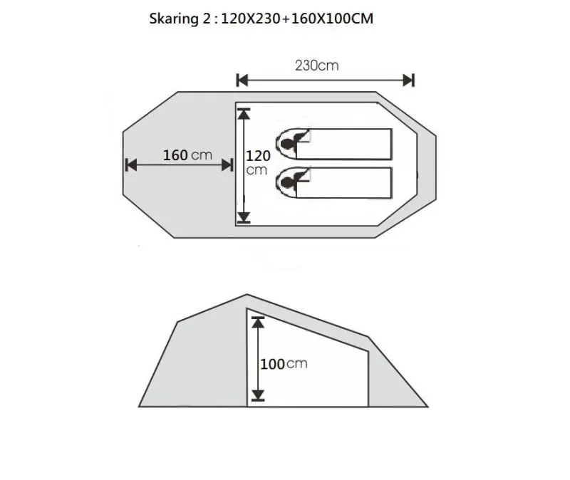 Sydvang Skaring 2P Ultralight Tunnel Tent Olivine