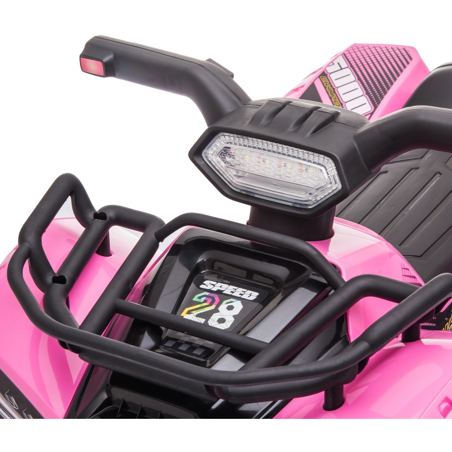 HOMCOM Elektroquad 6V Akku Elektroauto LED Frontlicht rosa