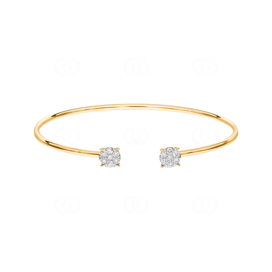 0.50 Karat Diamantarmreif offen 750/18 K Gelbgold