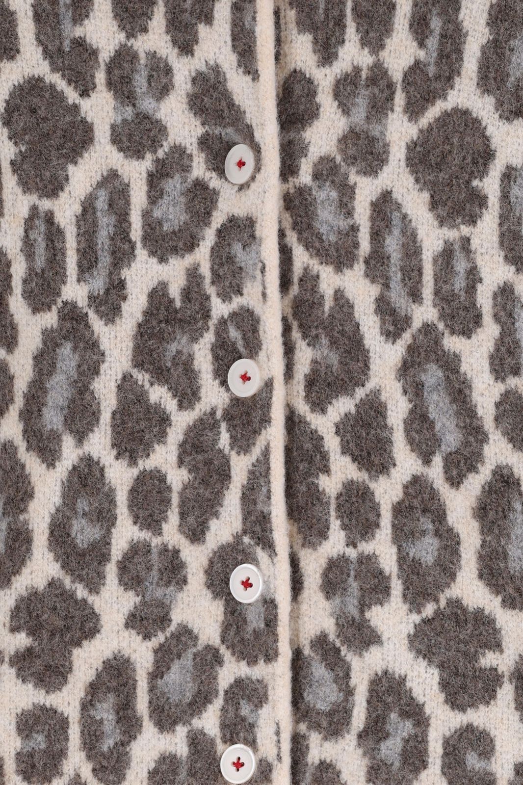 Beige gebreid vest met leopard print