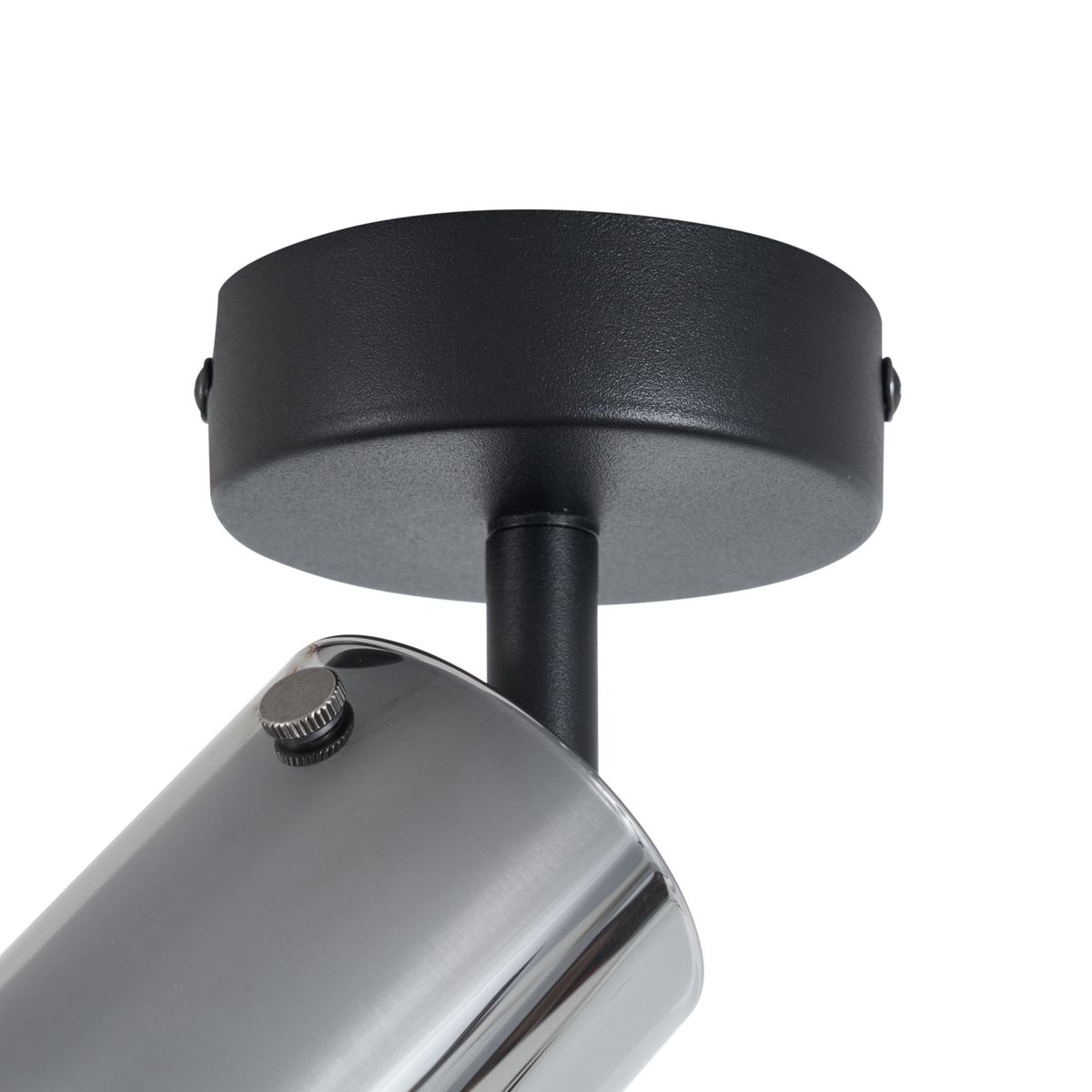 Moderne plafondspot gunmetal met glas draai- en verstelbaar - Drain