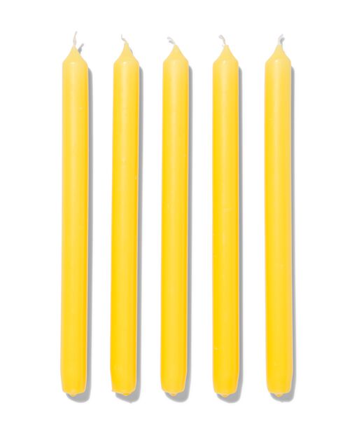 12 longues bougies dintérieur Ø2.2x29 jaune