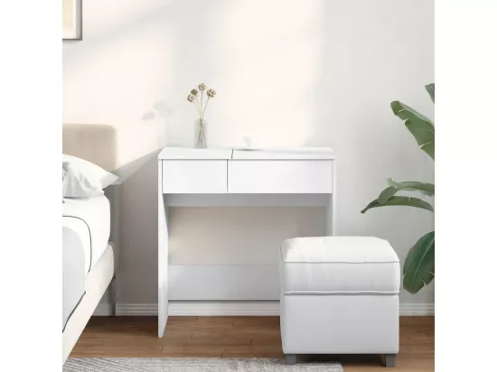 Coiffeuse avec miroir blanc 73x46,5x120 cm