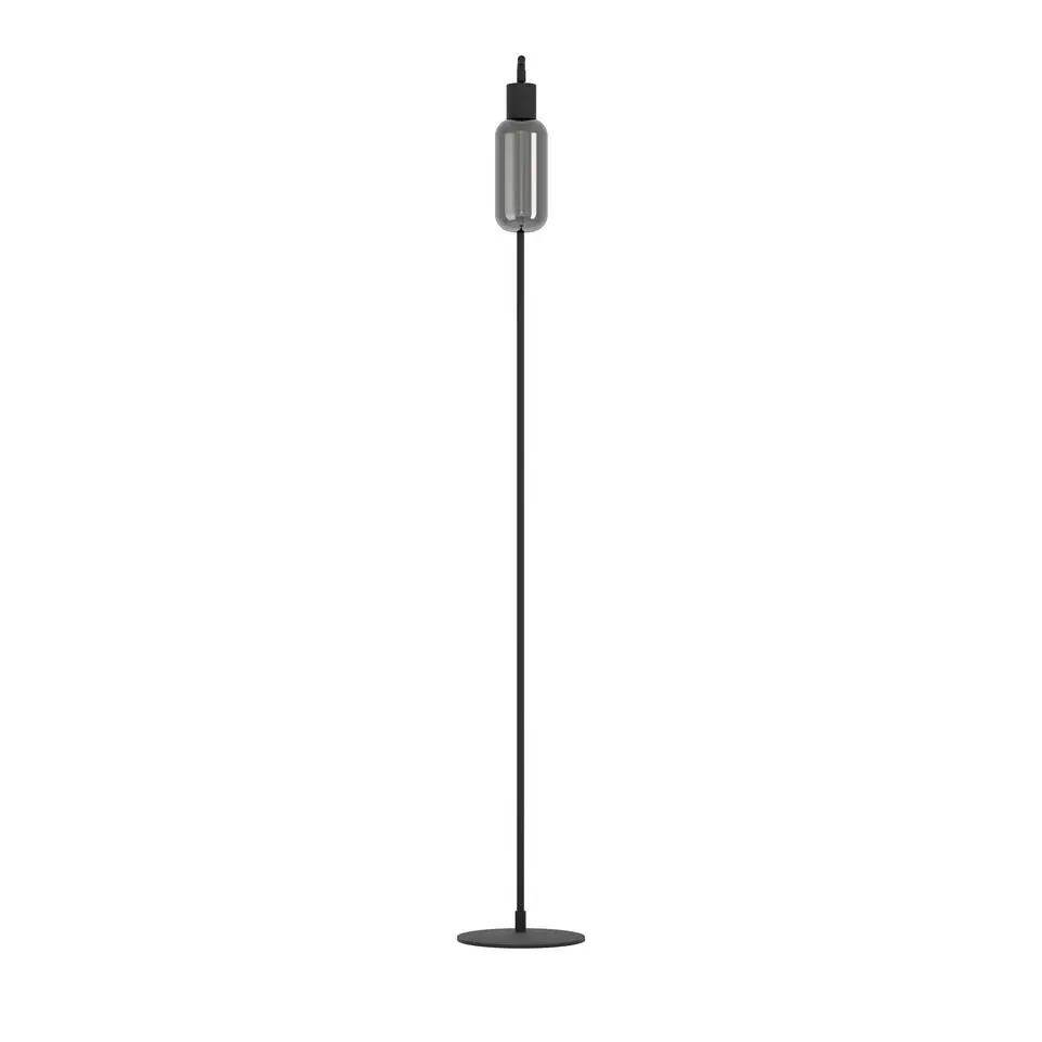 EGLO Majone vloerlamp - E27 - Smoke glas - 151 cm - Zwart