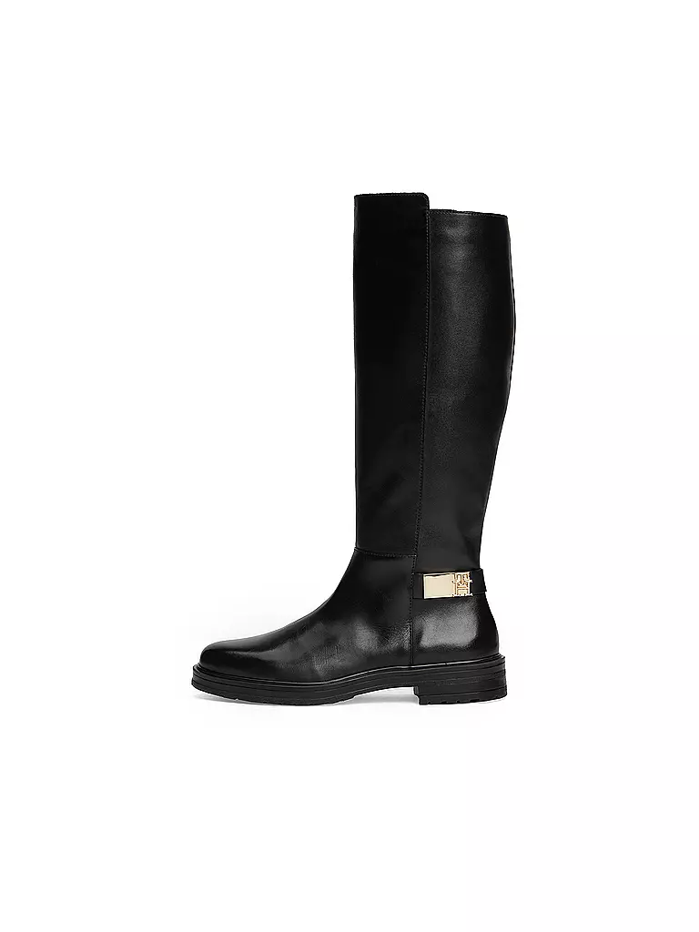 TOMMY HILFIGER Lederstiefel  schwarz