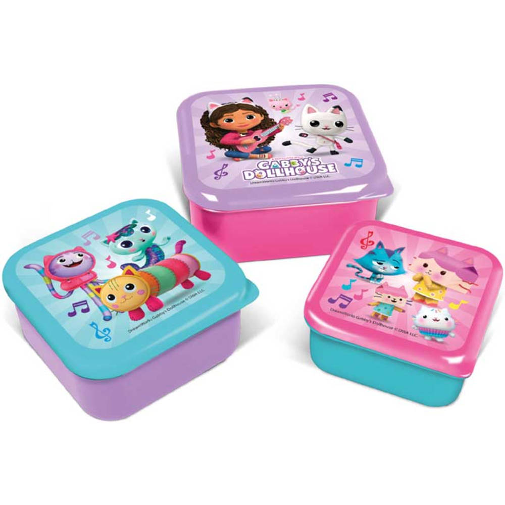 Gabby's Poppenhuis snackbox set 3-delig