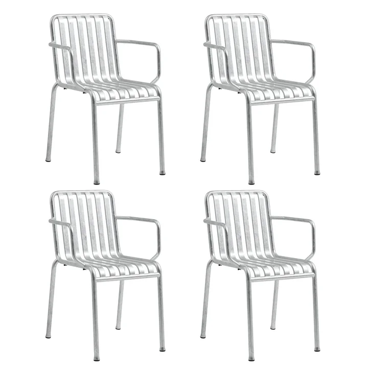 HAY - Palissade Armlehnenstuhl, hot galvanised (4er-Set)