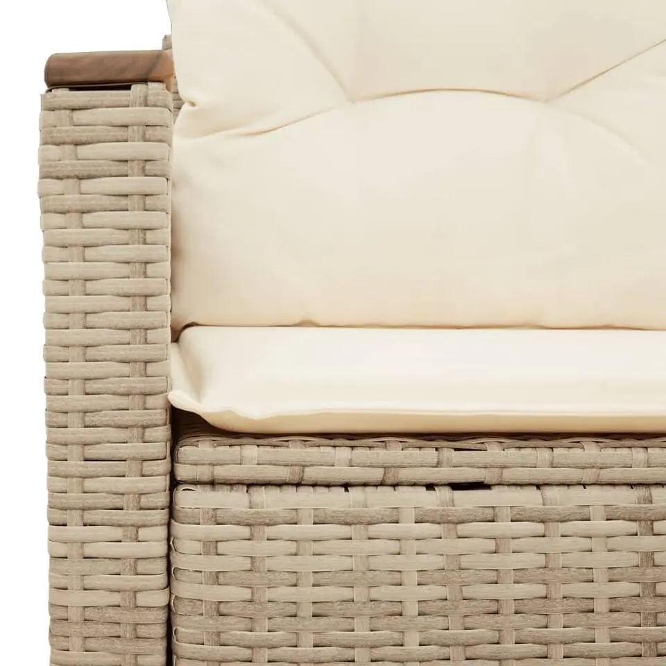 vidaXL - Tuinbank 2-zits - Beige - Poly rattan - Met kussens
