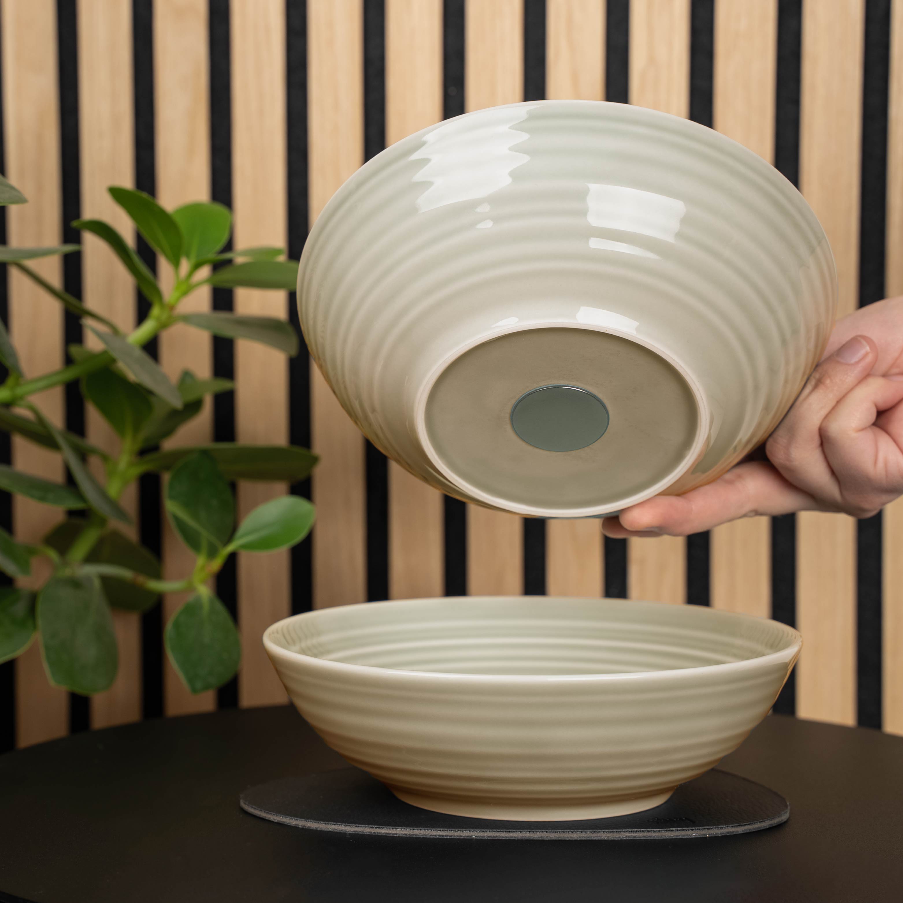 Silwy 20 cm set van 2 magnetisch porseleinen schaaltjes - Sand