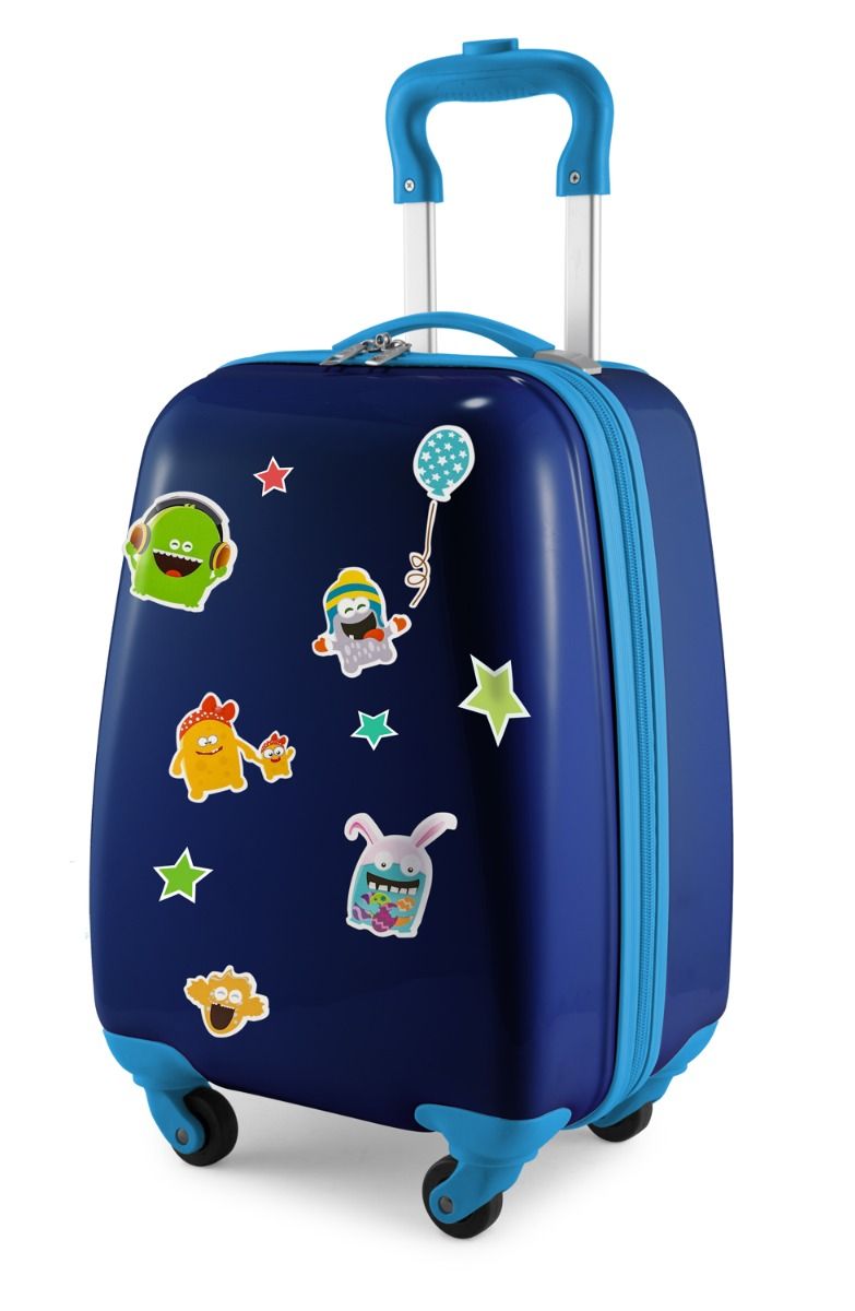 Para crianças - Mala infantil com adesivos refletivos Monstro, mala infantil rígida, bagagem de mão, 24 litros