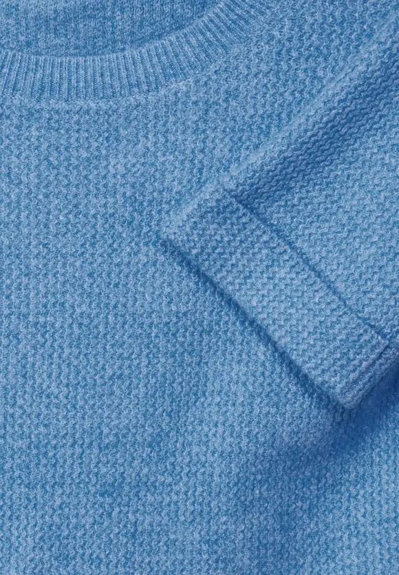 Melange Strickpullover - light spring blue melange
