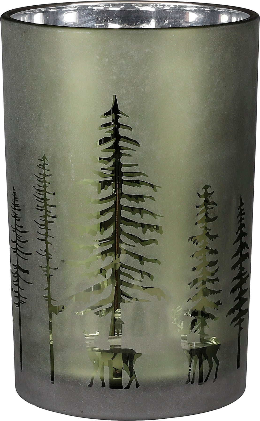 House of Seasons windlicht groen D 12 H 18 cm