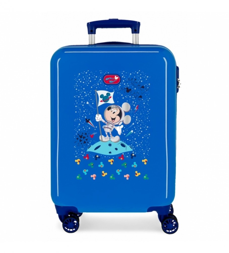 Mala de cabine rígida Disney Mickey na Lua 55cm Azul -38x55x20cm-