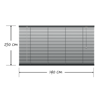 KARWEI aluminium jaloezie 25 mm antraciet (kleurnr. 226) 140x250 cm (bxh)