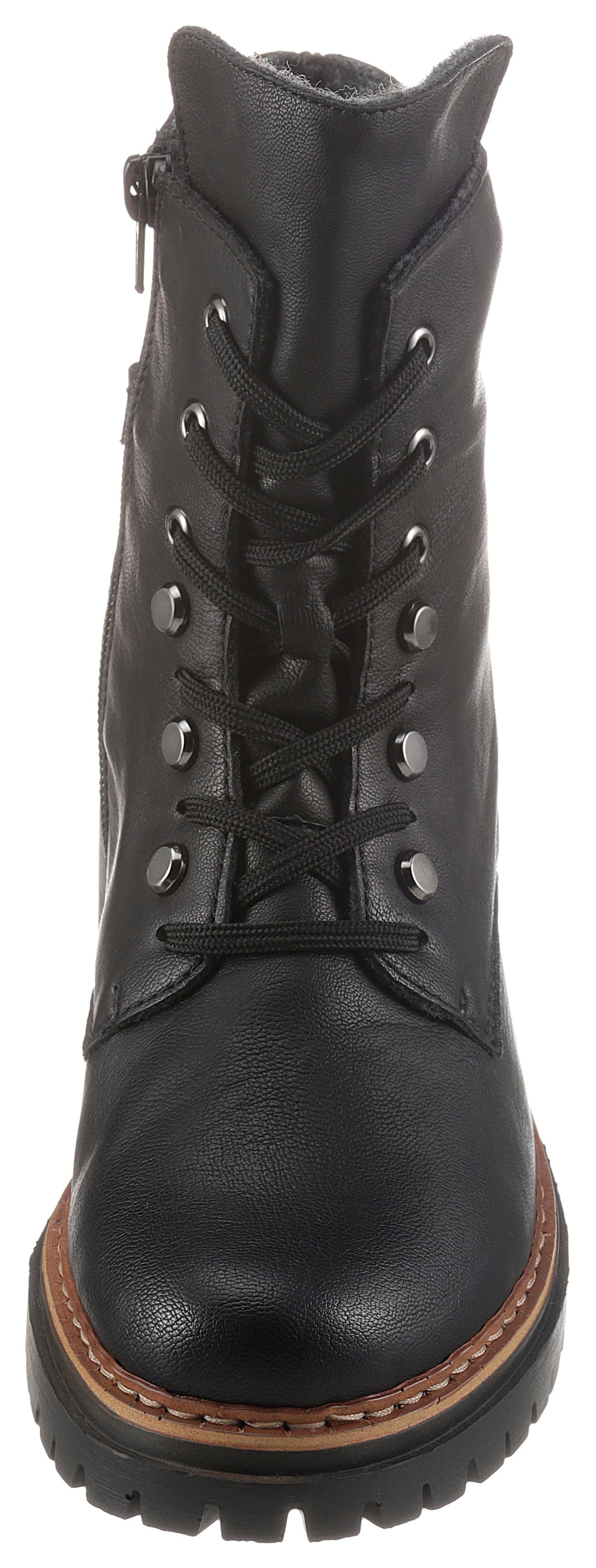 Rieker Schnürboots  , Stiefelette, Profilsohle, Blockabsatz, mit lässiger Schnürung