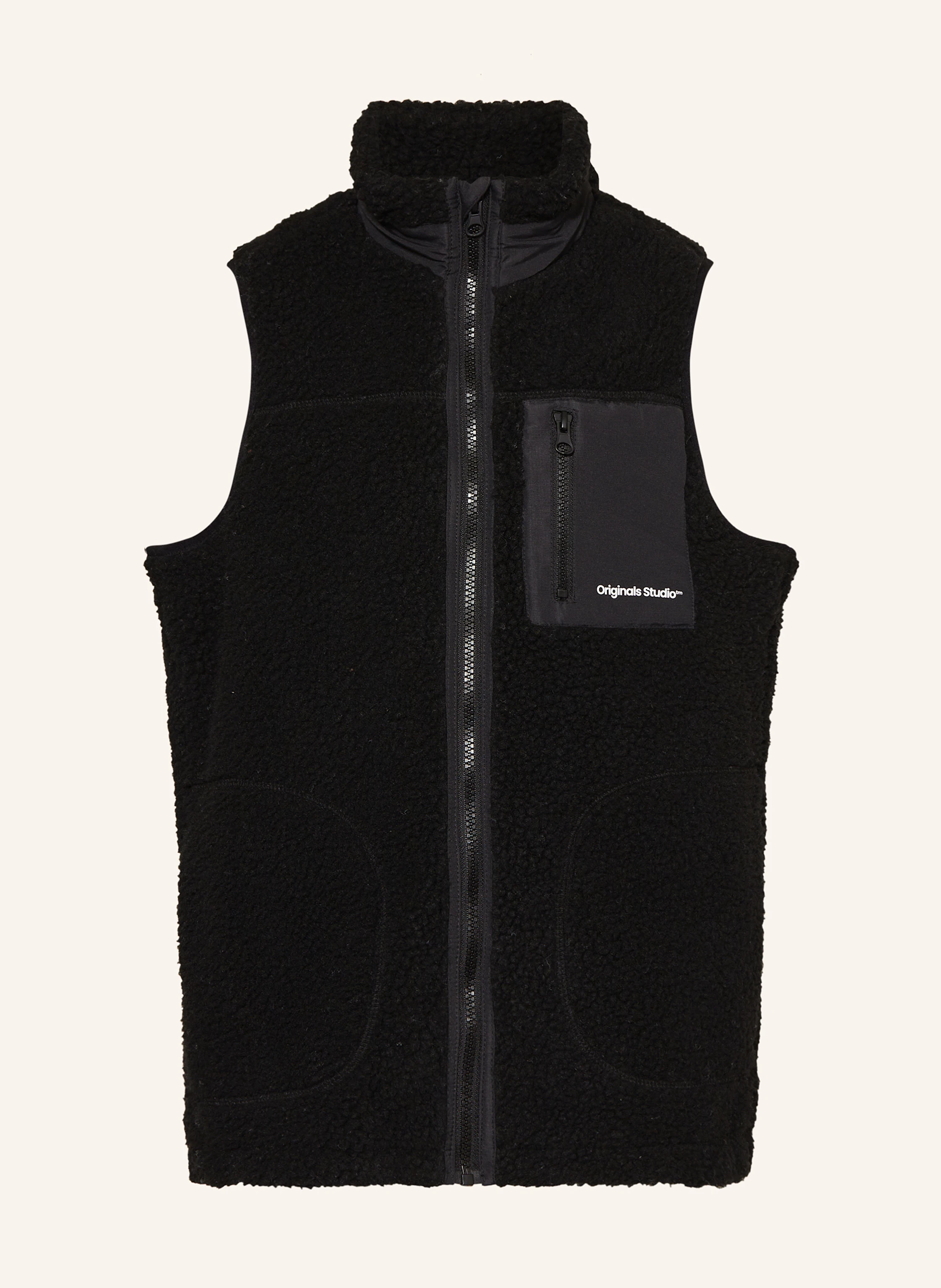 JACK&JONES Teddyfell-Weste JORVESTERBRO im Materialmix