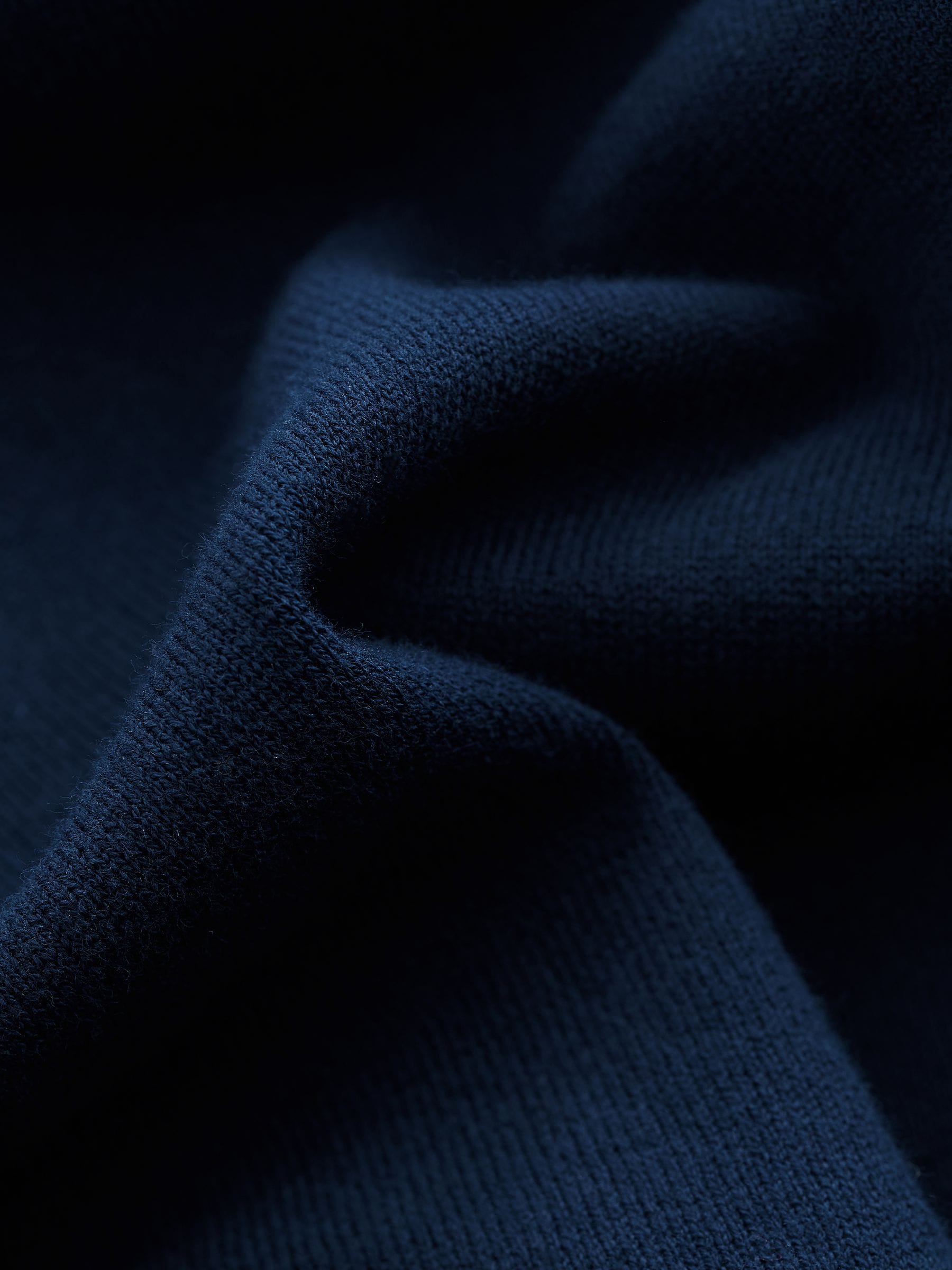 Marineblauw - Normale Pasvorm - Gebreide polo met lange mouwen