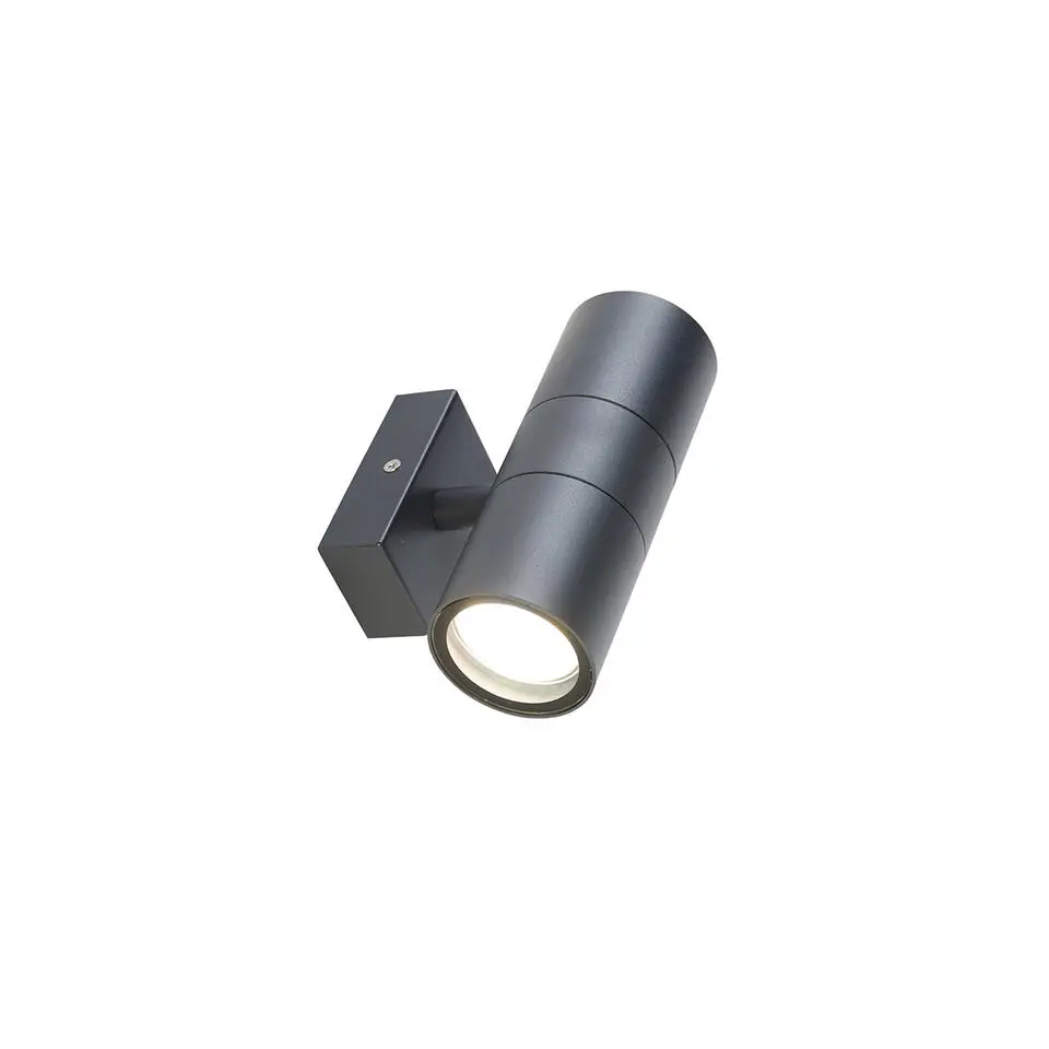 Qazqa wandlampen buiten duo grijs gu10