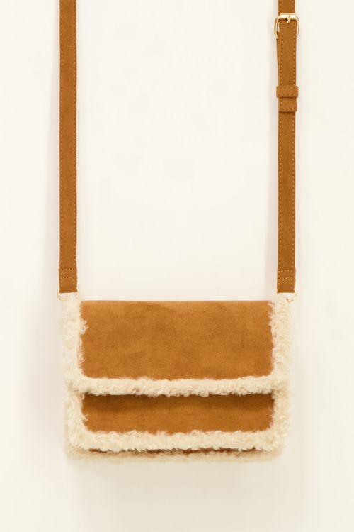 Cognac crossbody tas teddy