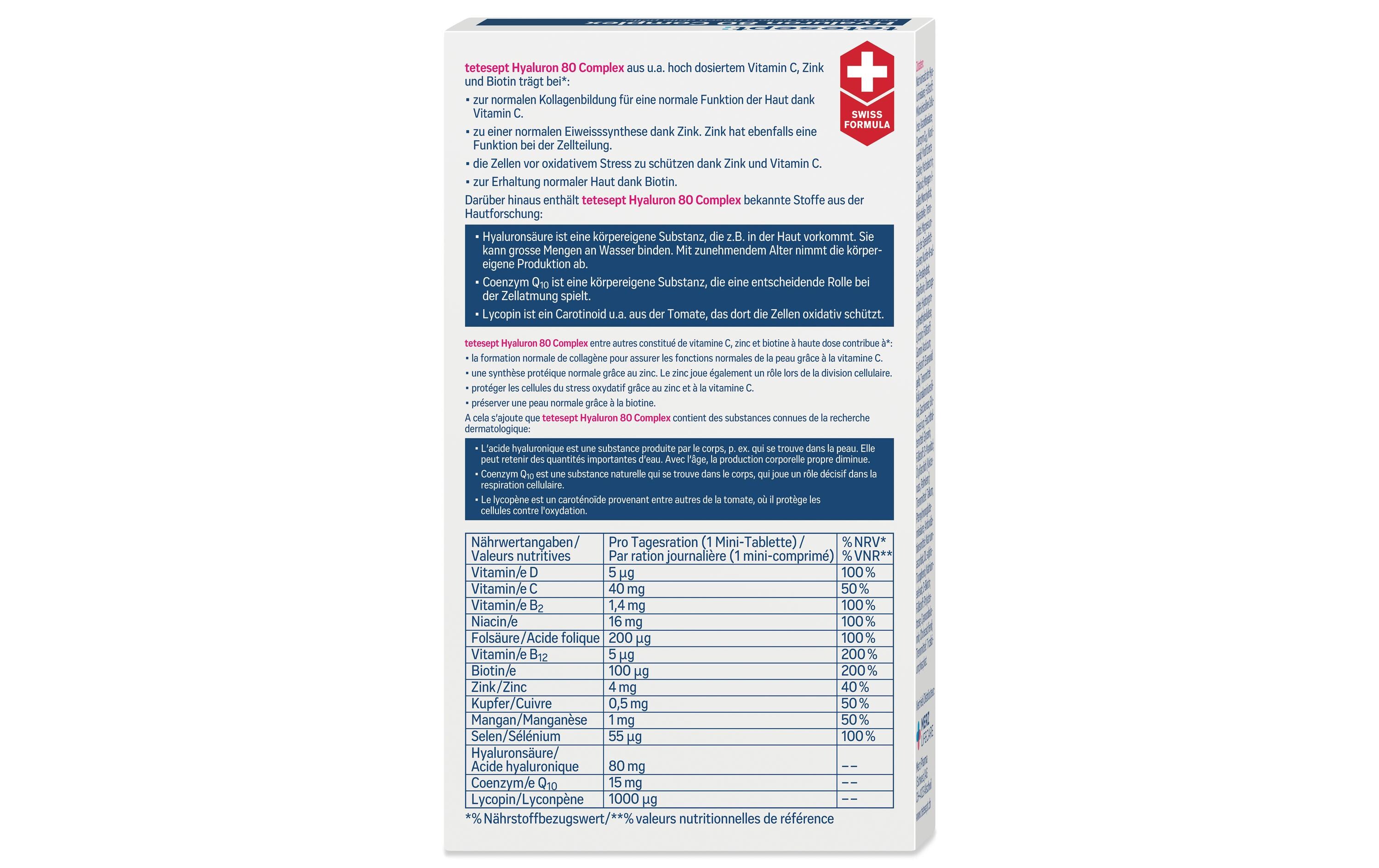 tetesept Hyaluron 30 TablettenNahrungsergänzungsmittel für Haut und Haare