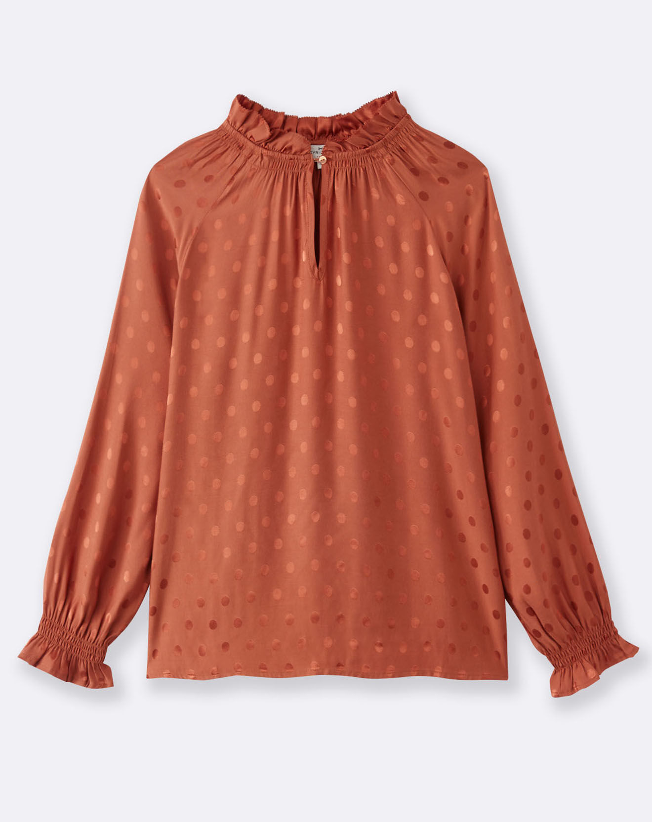 Cyrillus Blouse jacquard à pois rose moyen