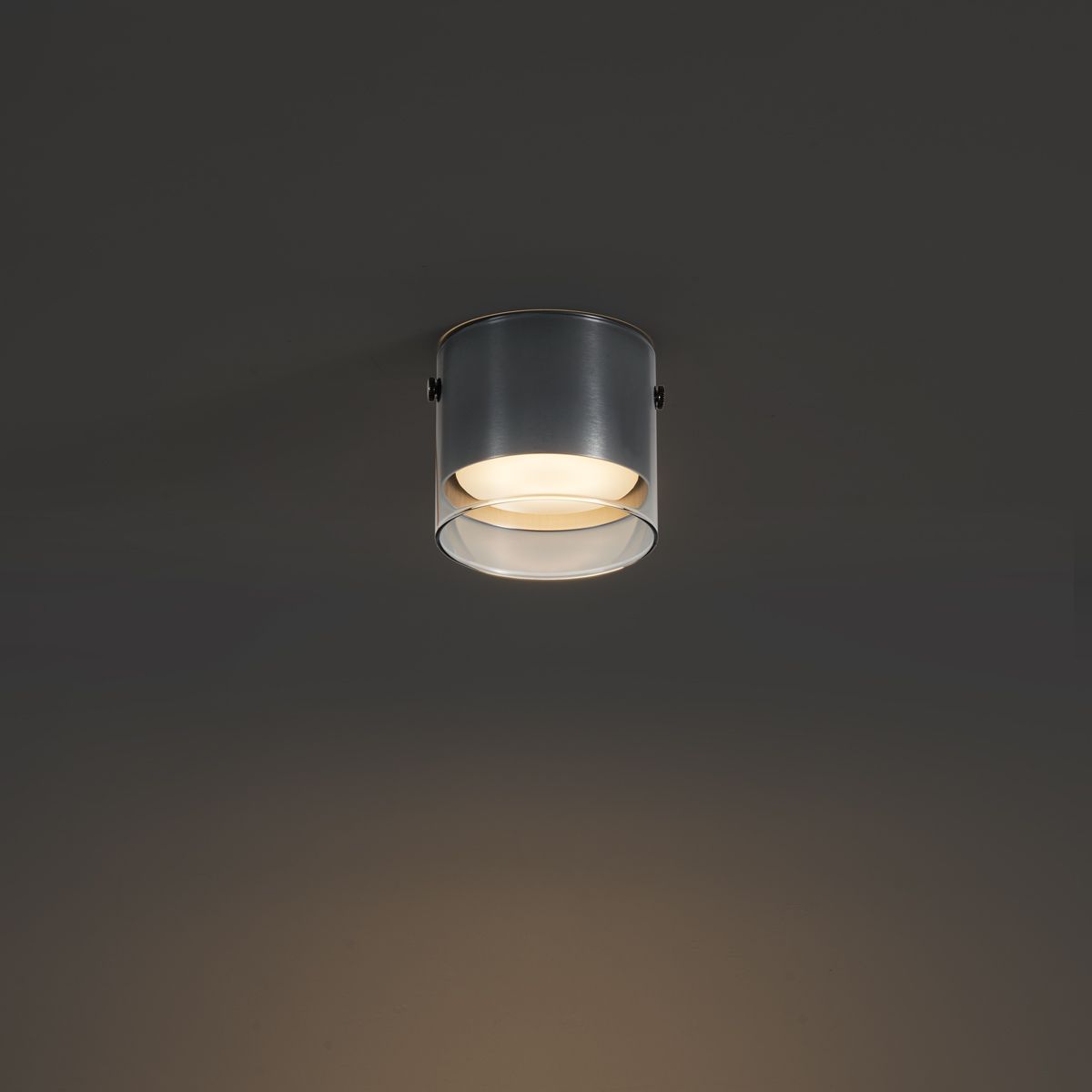 Moderne opbouwspot gunmetal met glas - Drain
