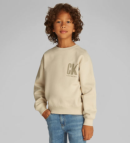 Calvin Klein Sweatshirt - Summer Rückendruck - Oyster Grau Grey