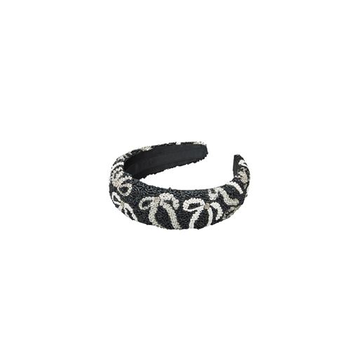 Beck Söndergaard Bow Wide Beaded Hårbøjle, Black